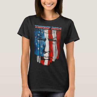 米国国旗の顔トランプヴィンテージドナルド・トランプ7月4日 Tシャツ