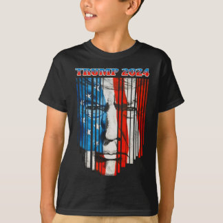 米国国旗の顔トランプヴィンテージドナルド・トランプ7月4日 Tシャツ