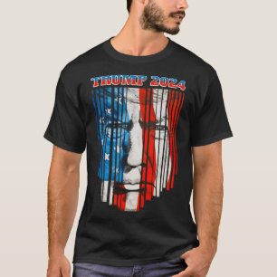 米国国旗の顔トランプヴィンテージドナルド・トランプ7月4日 Tシャツ