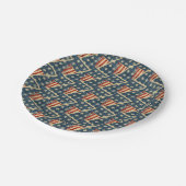 米国国旗の風化された星とストライプ ペーパープレート (アングル)