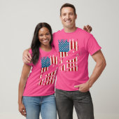 米国国旗の馬のショー馬術跳躍 Tシャツ (ユニセックス)