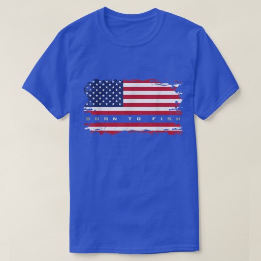 米国国旗の魚釣りアパレルフィッシング51 Tシャツ (デザイン正面)