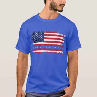 米国国旗の魚釣りアパレルフィッシング51 Tシャツ