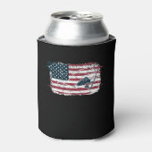米国国旗の魚釣り 缶クーラー (缶正面)
