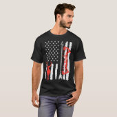 米国国旗の鹿の弓狩り愛国射手ハンターM Tシャツ (正面フル)