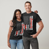 米国国旗の鹿の弓狩り愛国射手ハンターM Tシャツ (ユニセックス)