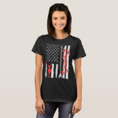 米国国旗の鹿の弓狩り愛国射手ハンターM Tシャツ (正面フル)