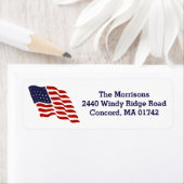 米国国旗の7月4日クラシックの住所 ラベル (インサイチュ)