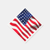 米国国旗の7月4日パーティー スタンダードカクテルナプキン (角)