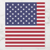 米国国旗の7月4日独立記念日 ワインラベル (シングルラベル)