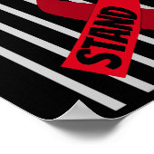 米国国旗のScd貧血ブルゴーニュ・リボン鎌状赤血球An ポスター (角)