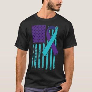 米国国旗ひとり自殺防止Awで戦う人はいない Tシャツ