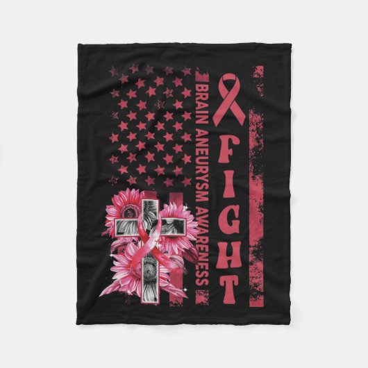 米国国旗ひまわりクリスチャン・ブルゴーニュ脳動脈 フリースブランケット (正面)