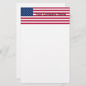 米国国旗を持つ文房具 便箋 (正面/裏面)