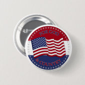 米国国旗を持つ神と国のために 缶バッジ (正面&裏面)