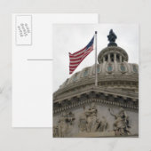 米国国旗を持つ米国議会建物 – 東 ポストカード (正面/裏面)