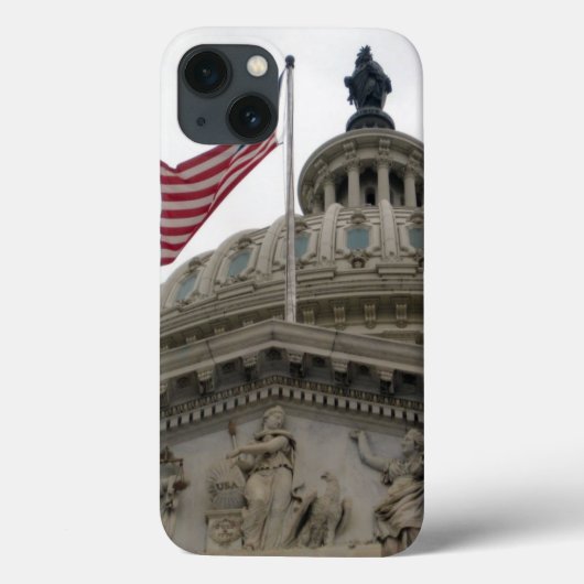 米国国旗を持つ米国議会建物 – 東 Case-Mate iPhoneケース (裏面)