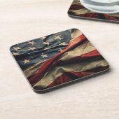 米国国旗を振る布デザインコースター コースター (左側)