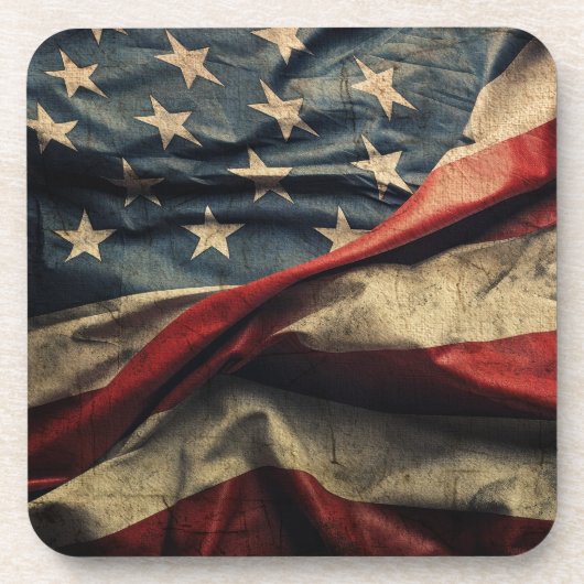米国国旗を振る布デザインコースター コースター (正面)