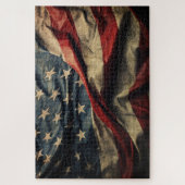米国国旗を振る布デザインジグソーパズル ジグソーパズル (縦)