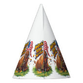 米国国旗を掲げたバイソン パーティーハット (裏面)