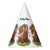 米国国旗を掲げたバイソン パーティーハット (正面)