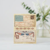 米国国旗を掲げた内戦の封筒 ポストカード (スタンド正面)