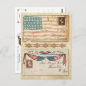 米国国旗を掲げた内戦の封筒 ポストカード (正面/裏面)