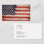 米国国旗を掲げた名刺ヴィンテージ 名刺 (正面/裏面)