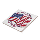 米国国旗を掲げてアメリカ人を祝福 タイル (側面)