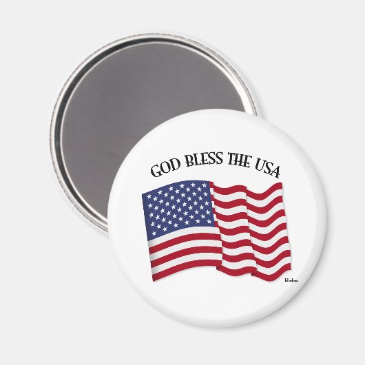 米国国旗を掲げて神がアメリカを祝福 マグネット (正面/裏面)