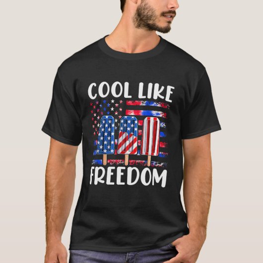 米国国旗アイスクリーム愛国ポップス7月4日 Tシャツ (正面)
