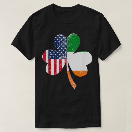 米国国旗アイルランド国旗のギフト Tシャツ (デザイン正面)