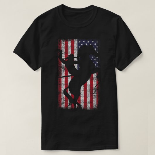 米国国旗アメリカプライドテキサス州馬術第4位Ju Tシャツ (デザイン正面)