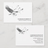 **米国国旗アメリカン・イーグル白黒シンプル 名刺 (正面/裏面)