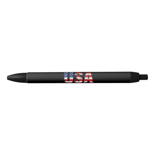 米国国旗アメリカ合衆国愛国心アメリカ4 黒ボールペン (正面)