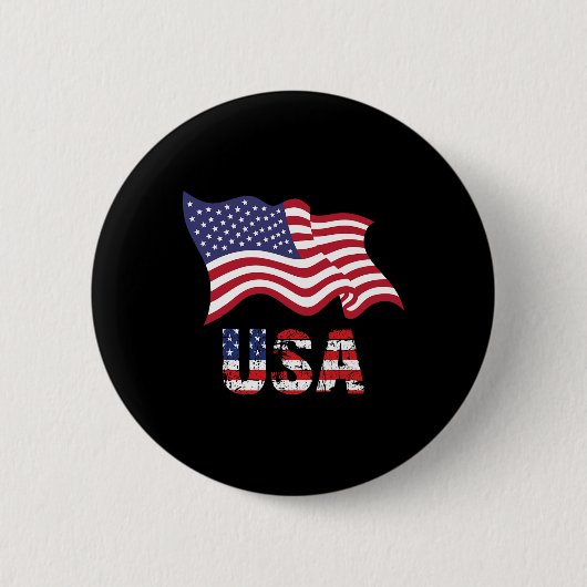 米国国旗アメリカ合衆国4日 缶バッジ (正面)