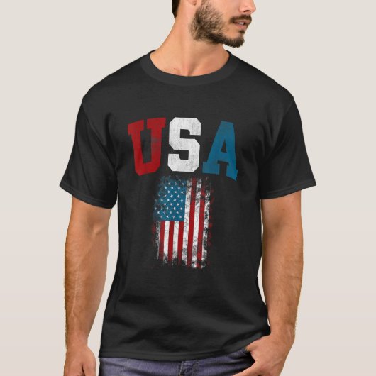 米国国旗アメリカ合衆国4t tシャツ (正面)