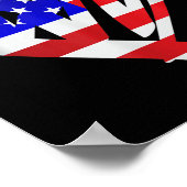 米国国旗アメリカ愛国的ハート軍Mem ポスター (角)