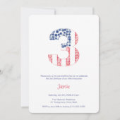 米国国旗アルフレスコ・ガーデン3rd誕生日パーティー 招待状 (正面)