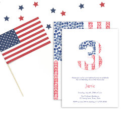 米国国旗アルフレスコ・ガーデン3rd誕生日パーティー 招待状