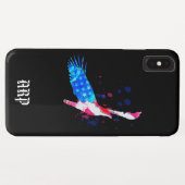 *~*米国国旗イーグルアメリカン赤白青ブラック Case-Mate iPhoneケース (裏面(横))