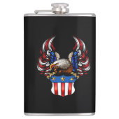 米国国旗イーグルシールド愛国心 フラスク (正面)