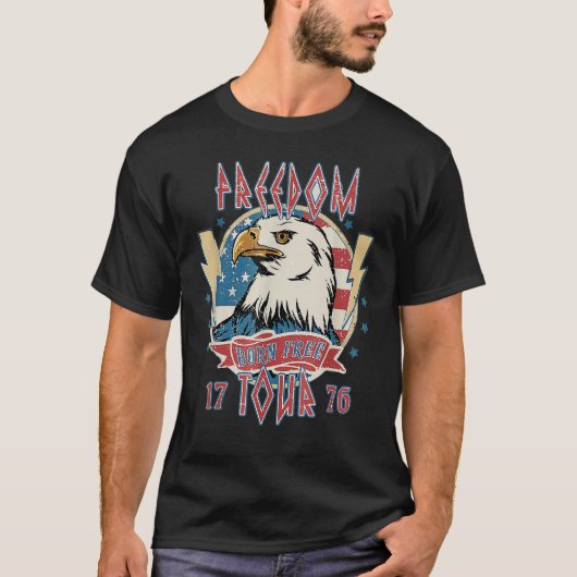 米国国旗イーグルズ1776年7月4日フリーダムツアー Tシャツ (正面)