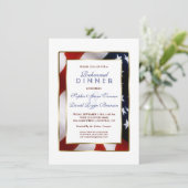 米国国旗エレガントの金ゴールドリハーサル夕食会 招待状 (スタンド正面)