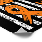 米国国旗オレンジリボン白血病認識度 ポスター (角)