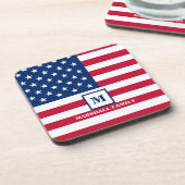 米国国旗カスタマイズ7月4日 コースター (左側)