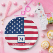 米国国旗カスタマイズ7月4日 ペーパープレート (パーティー)