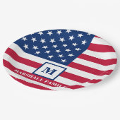 米国国旗カスタマイズ7月4日 ペーパープレート (アングル)