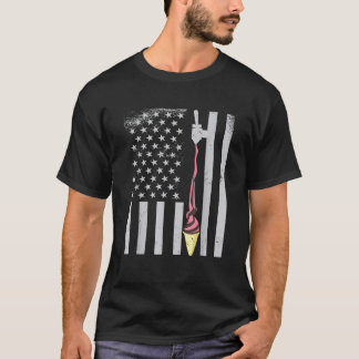 米国国旗クールの夏の旅おもしろい私はアイスクリームが必要 Tシャツ